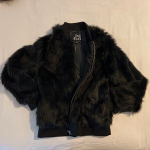 Say What? Black faux fur jacket